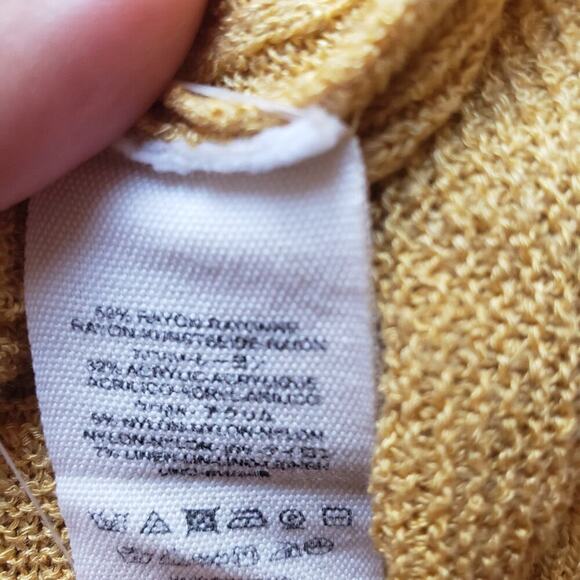 FREE PEOPLE MUSTARD CRISS CROSS TUNIC SWEATER MED - Picture 4 of 7